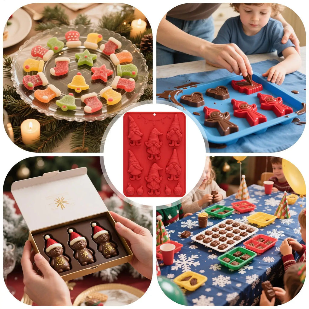 Christmas 3D Gnome Silicone Mold - Chocolate, Candy & Resin Crafting