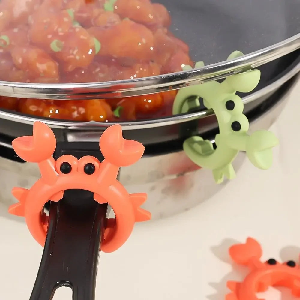 Silicone Crab Spoon Rest & Pot Clip – Heat-Resistant Kitchen Holder