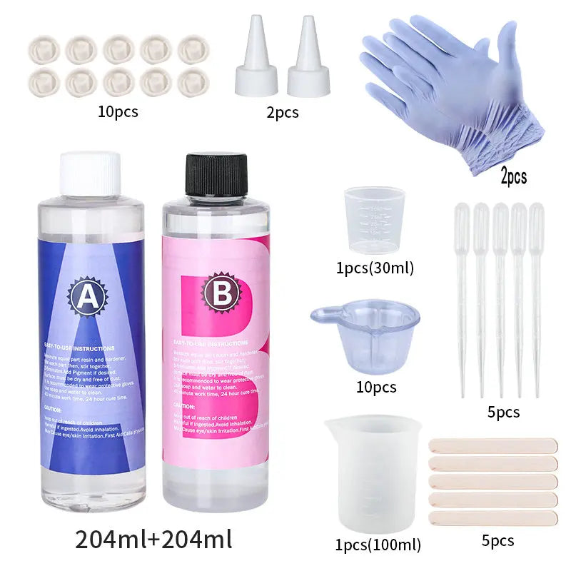 Crystal Clear Epoxy Resin Kit – High Gloss Coating & Casting for Jewelry, Art & Crafts