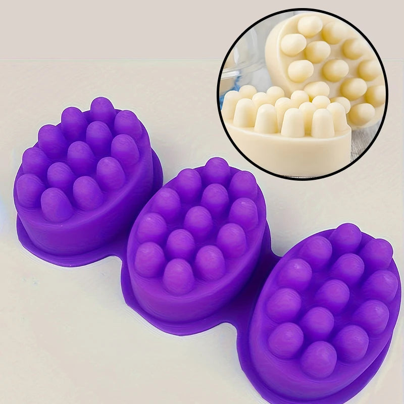 3D Silicone Massage Soap Bar Mold – Handmade Therapy Bar