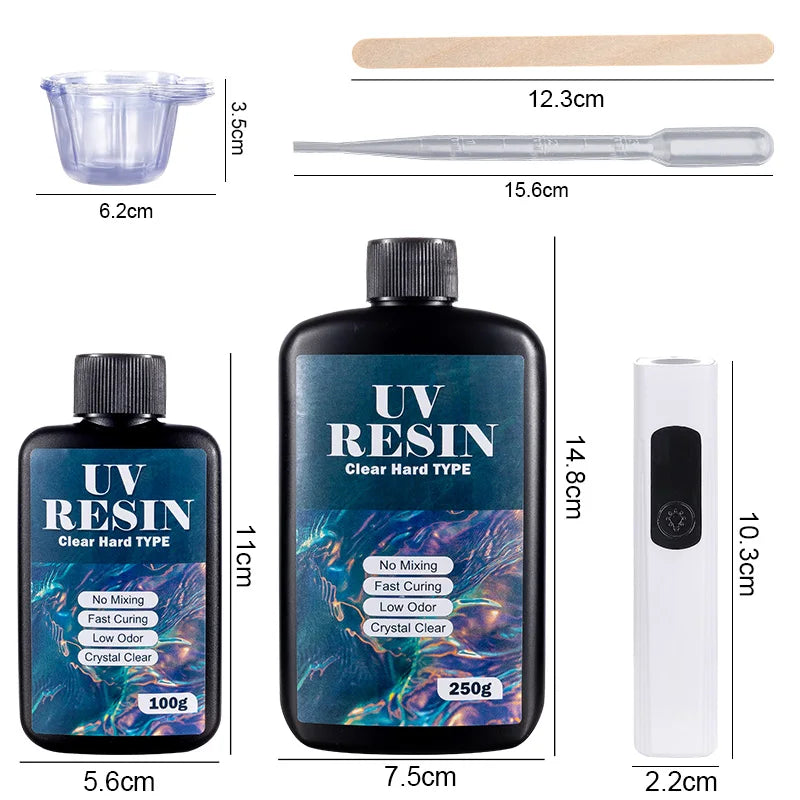 Uv Resin Kit – Fast Curing Clear Hard Resin For Jewelry Making, Casting (100G)