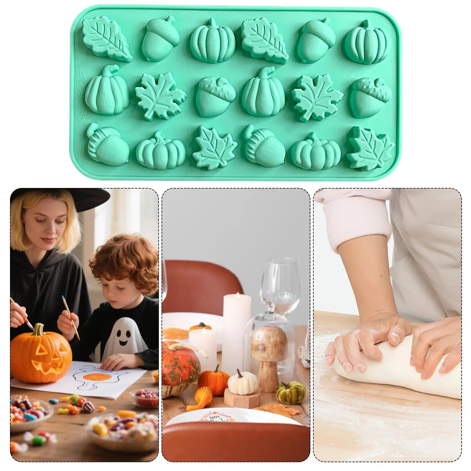 Mini Fall Silicone Mold Set - Pumpkin, Leaves & Acorn