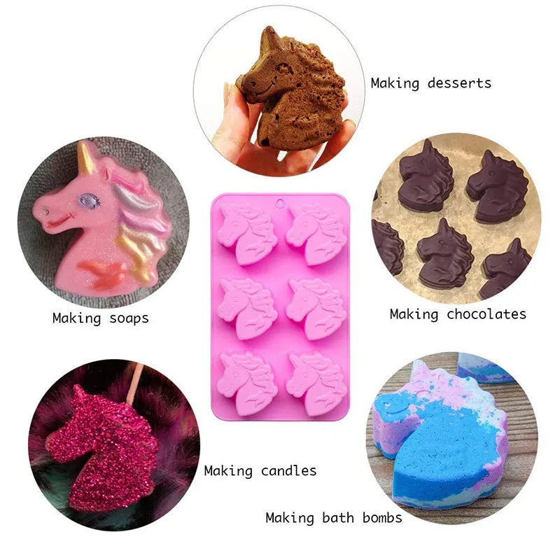 Food Grade Unicorn Silicone Mold – Chocolate, Candy, Cake & Soap Mold