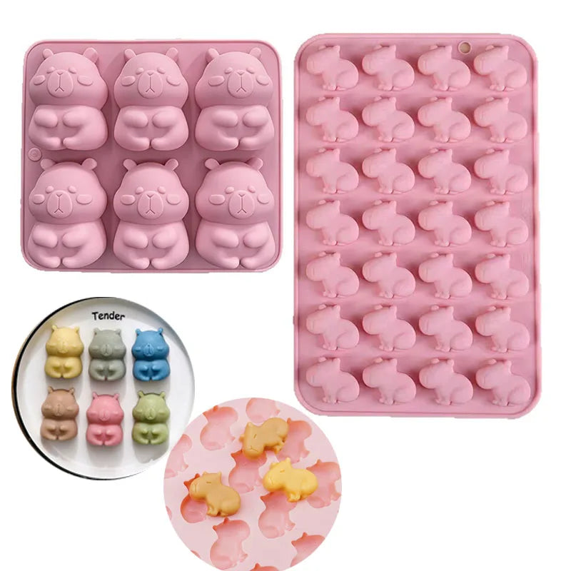 Capybara Silicone Mold – Chocolate, Gummy, Ice Cube & Soap Mold