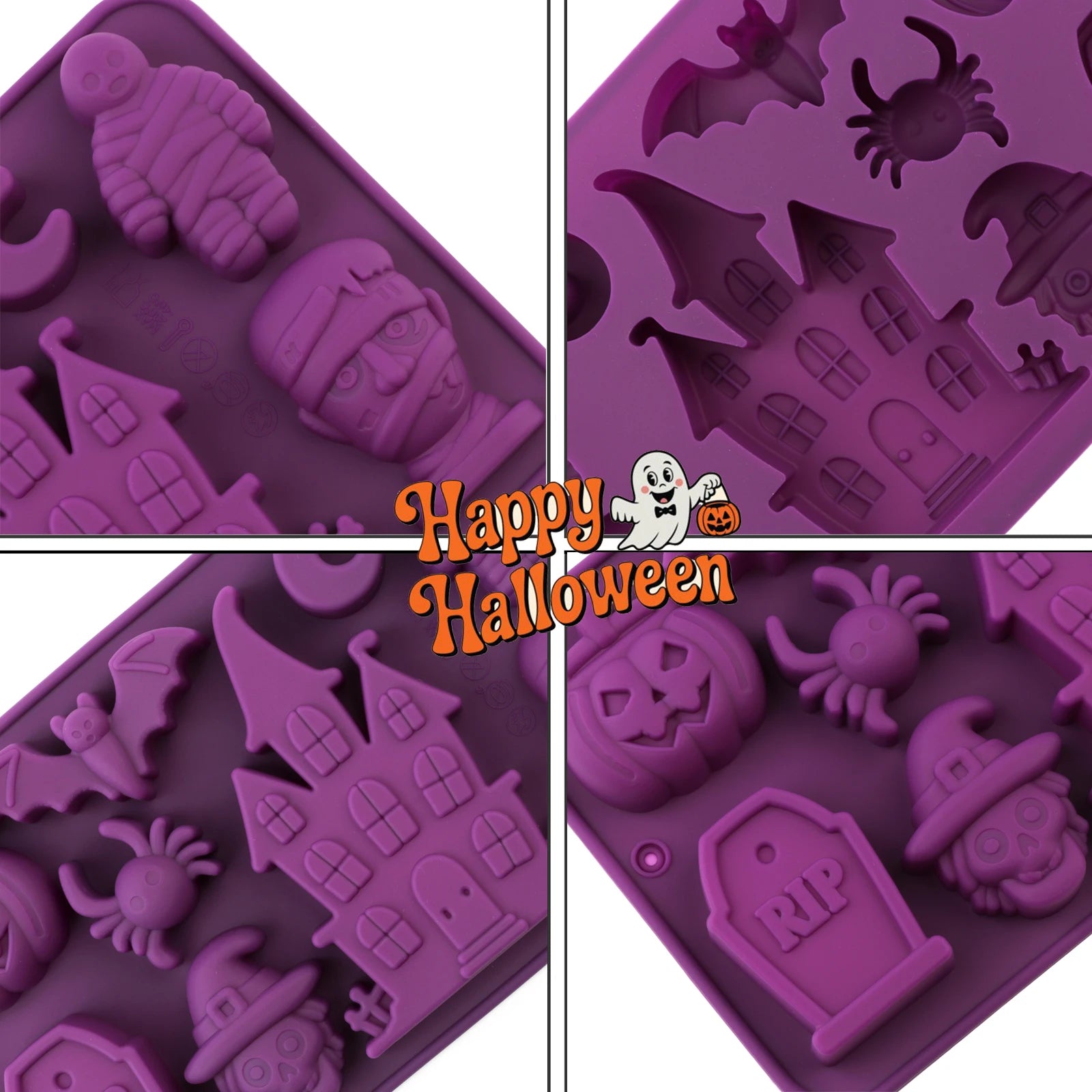 Spooky Halloween Silicone Mold – Chocolate, Candy, Soap & Candle Mold