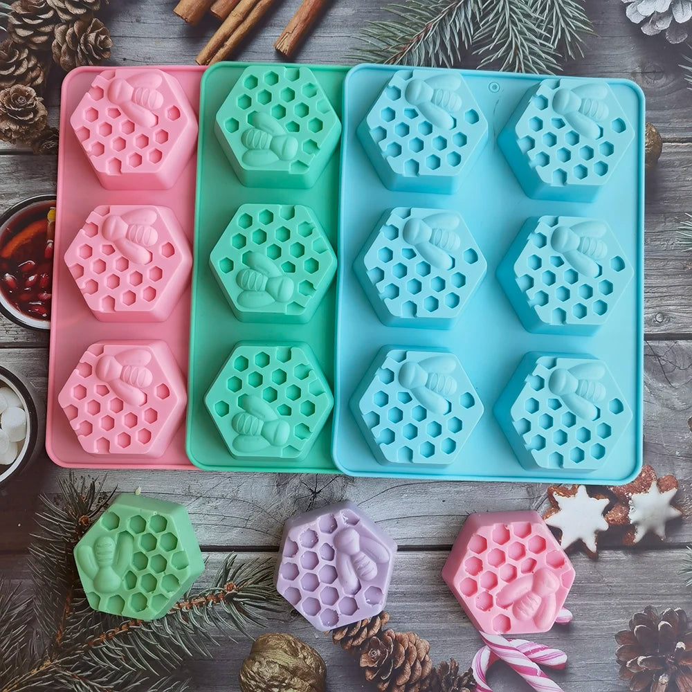 Silicone Honeybee Hexagonal Mold – Soap, Candle, Wax & Resin Crafts