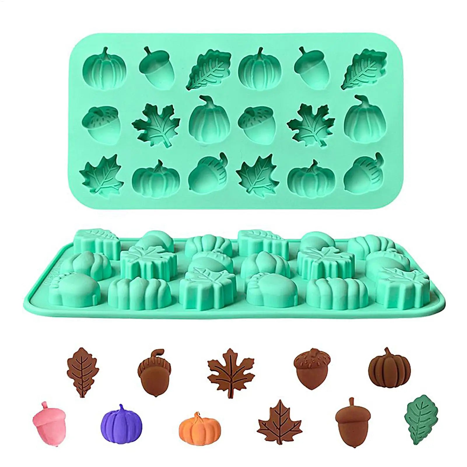 Mini Fall Silicone Mold Set - Pumpkin, Leaves & Acorn