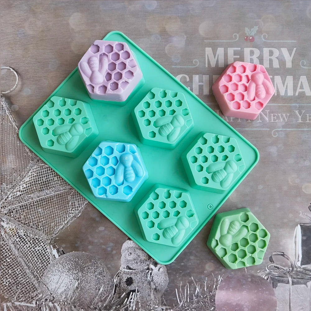 Silicone Honeybee Hexagonal Mold – Soap, Candle, Wax & Resin Crafts