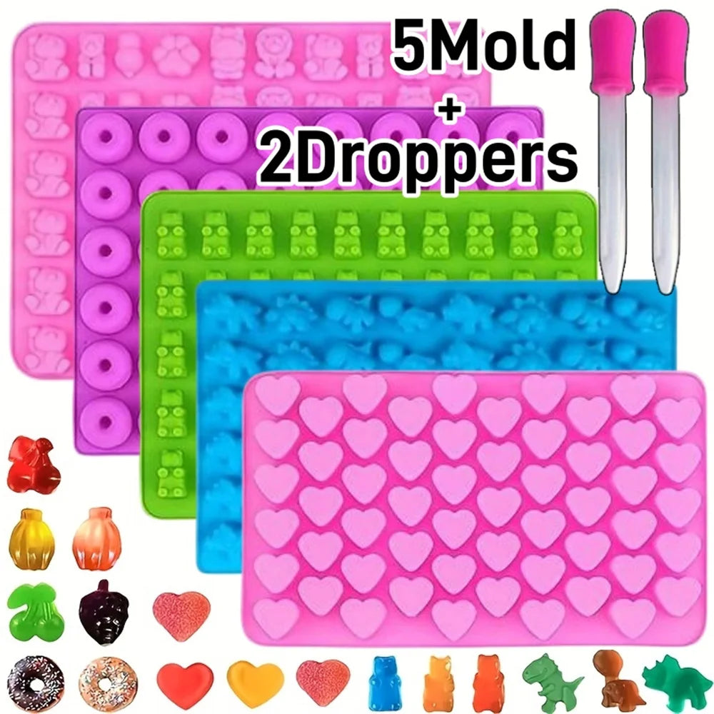 Gummy Bear Candy Mold Kit – Silicone Molds with Droppers