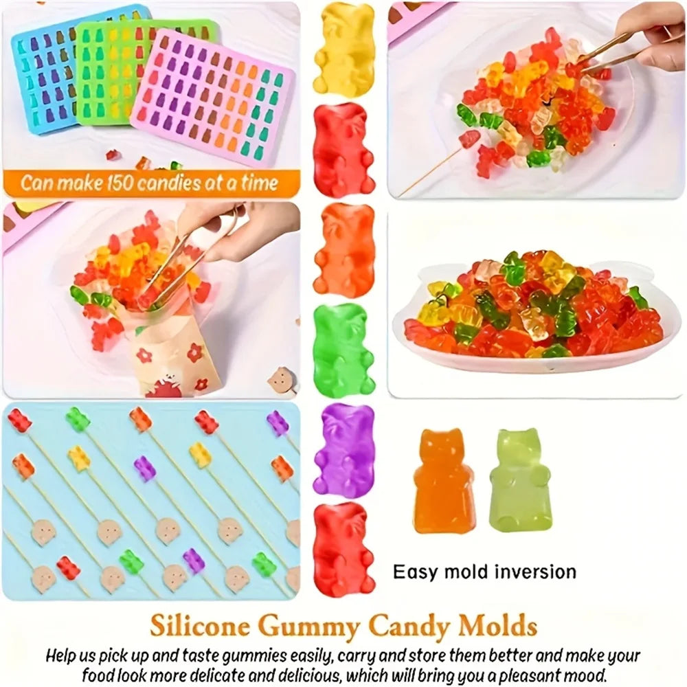 Gummy Bear Candy Mold Kit – Silicone Molds with Droppers