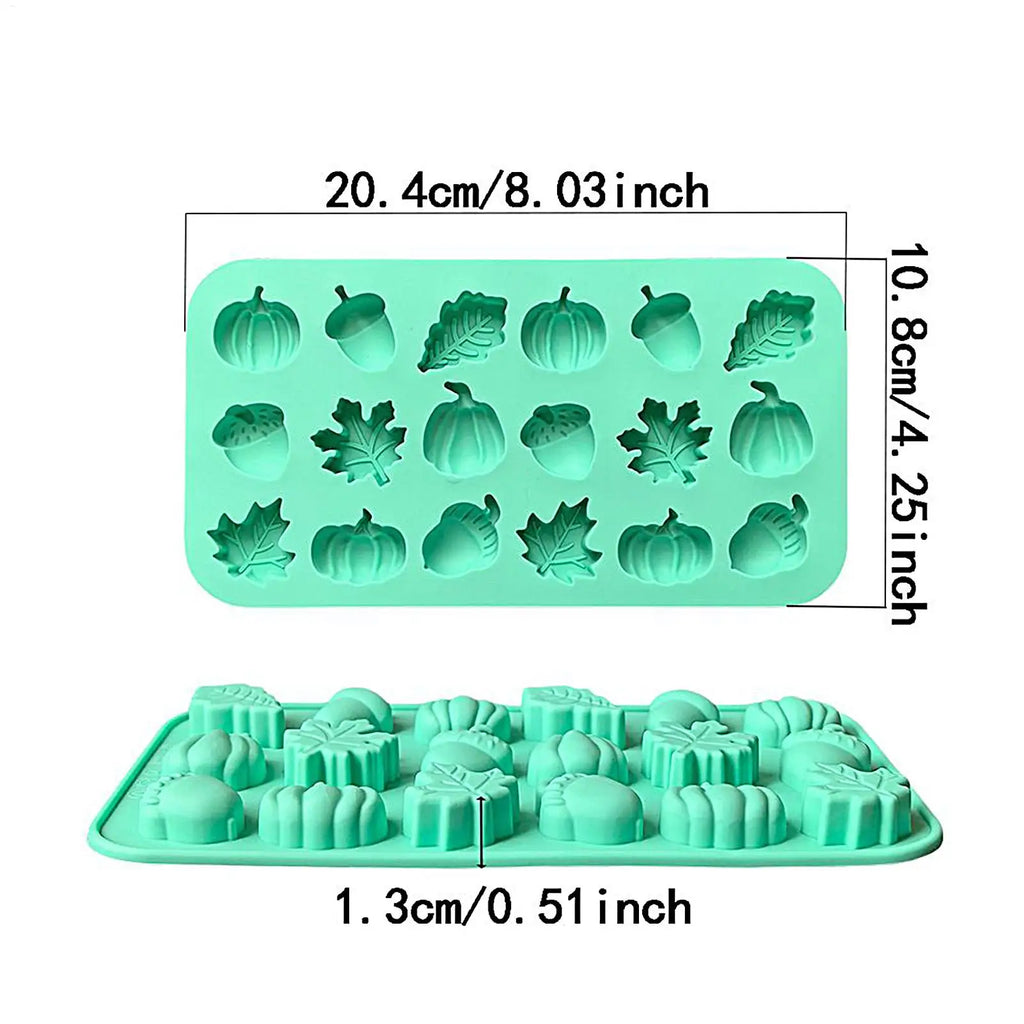 Mini Fall Silicone Mold Set - Pumpkin, Leaves & Acorn