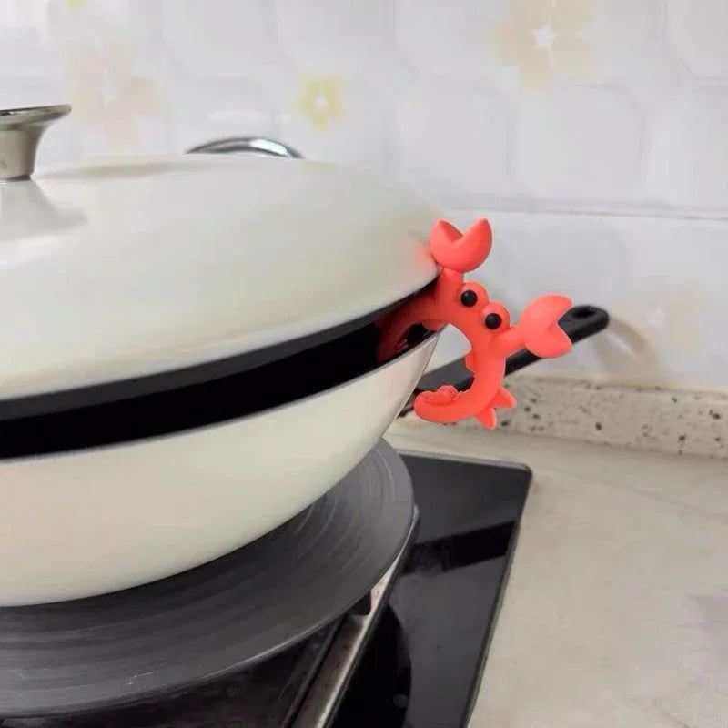 Silicone Crab Spoon Rest & Pot Clip – Heat-Resistant Kitchen Holder