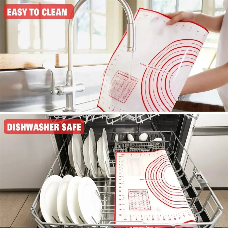 Silicone Baking Mat & Kneading Pad – Non-Stick Dough Mat for Pizza, Bread & Pastry