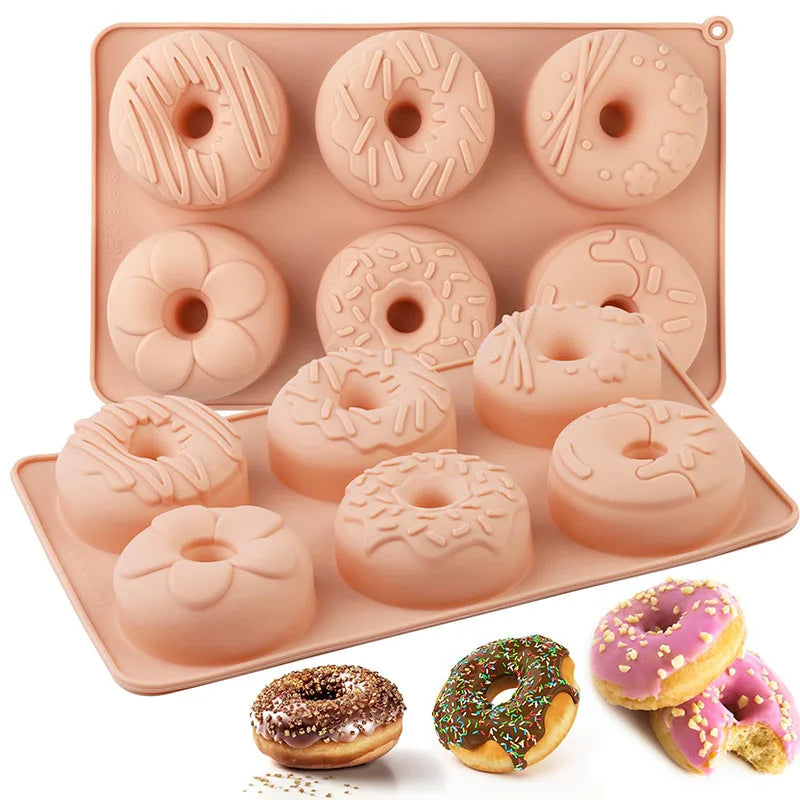 6-Cavity Silicone Mini Donut Cake Pan – Non-Stick Mold