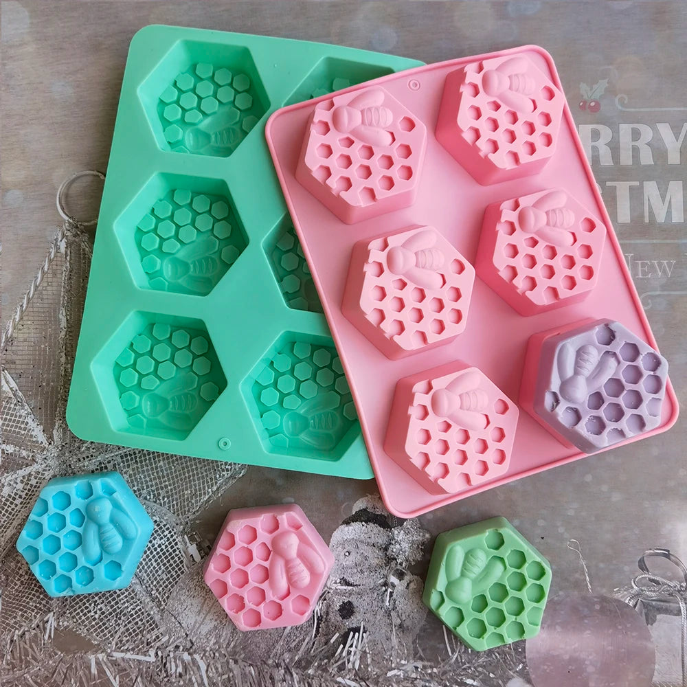 Silicone Honeybee Hexagonal Mold – Soap, Candle, Wax & Resin Crafts