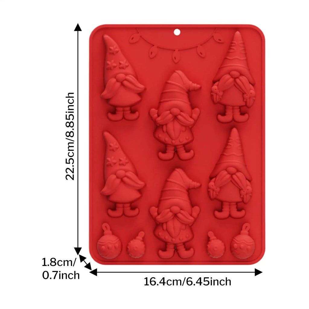 Christmas 3D Gnome Silicone Mold - Chocolate, Candy & Resin Crafting