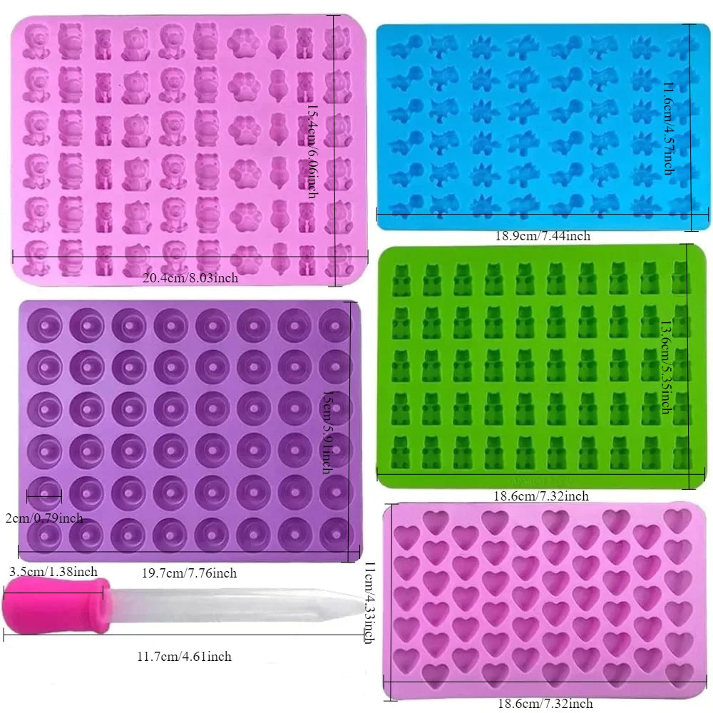 Gummy Bear Candy Mold Kit – Silicone Molds with Droppers