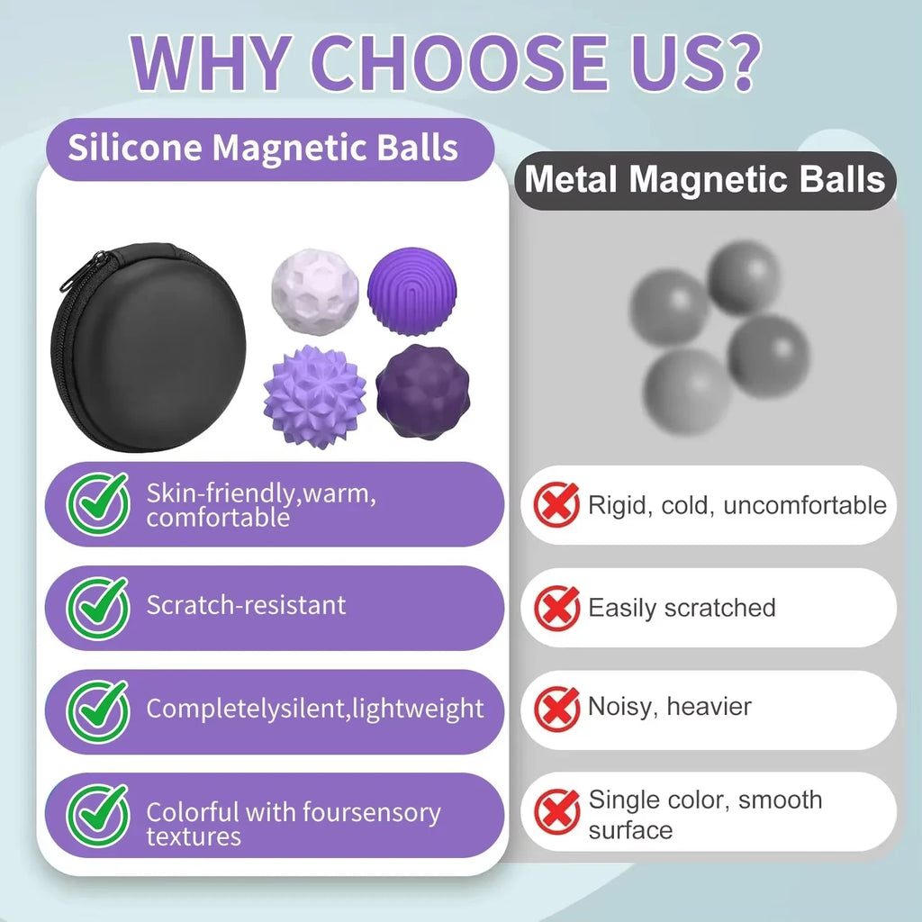 Magnetic Silicone Sensory Balls – Fidget & Stress Relief Toy for Adults & Kids