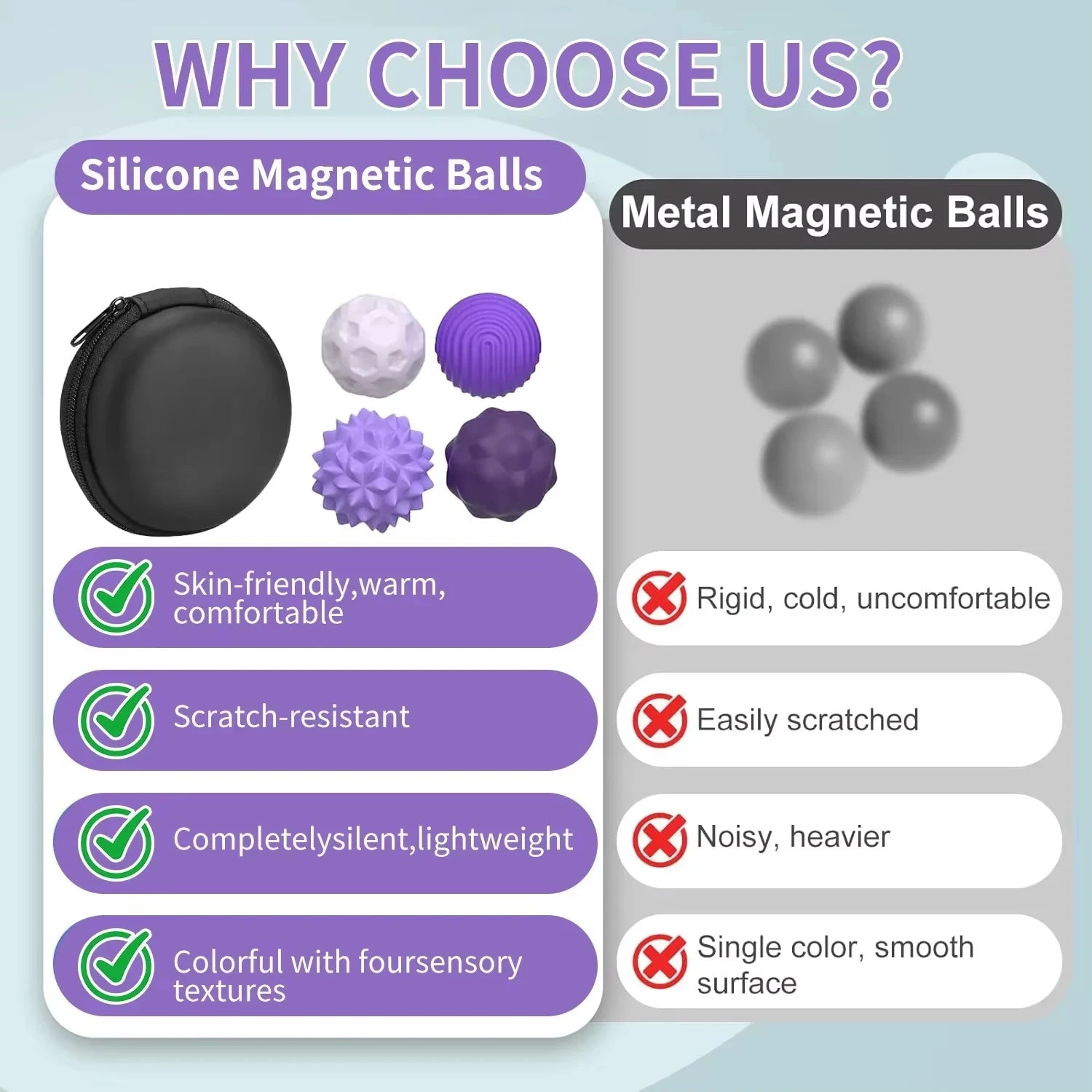 Magnetic Silicone Sensory Balls – Fidget & Stress Relief Toy for Adults & Kids