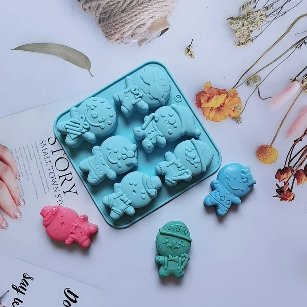 Gingerbread Man Silicone Mold – Christmas Candy, Chocolate & Candle Mold