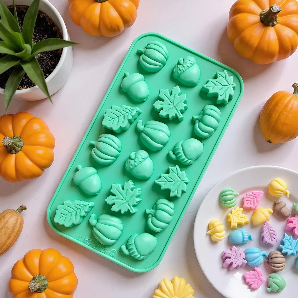 Mini Fall Silicone Mold Set - Pumpkin, Leaves & Acorn