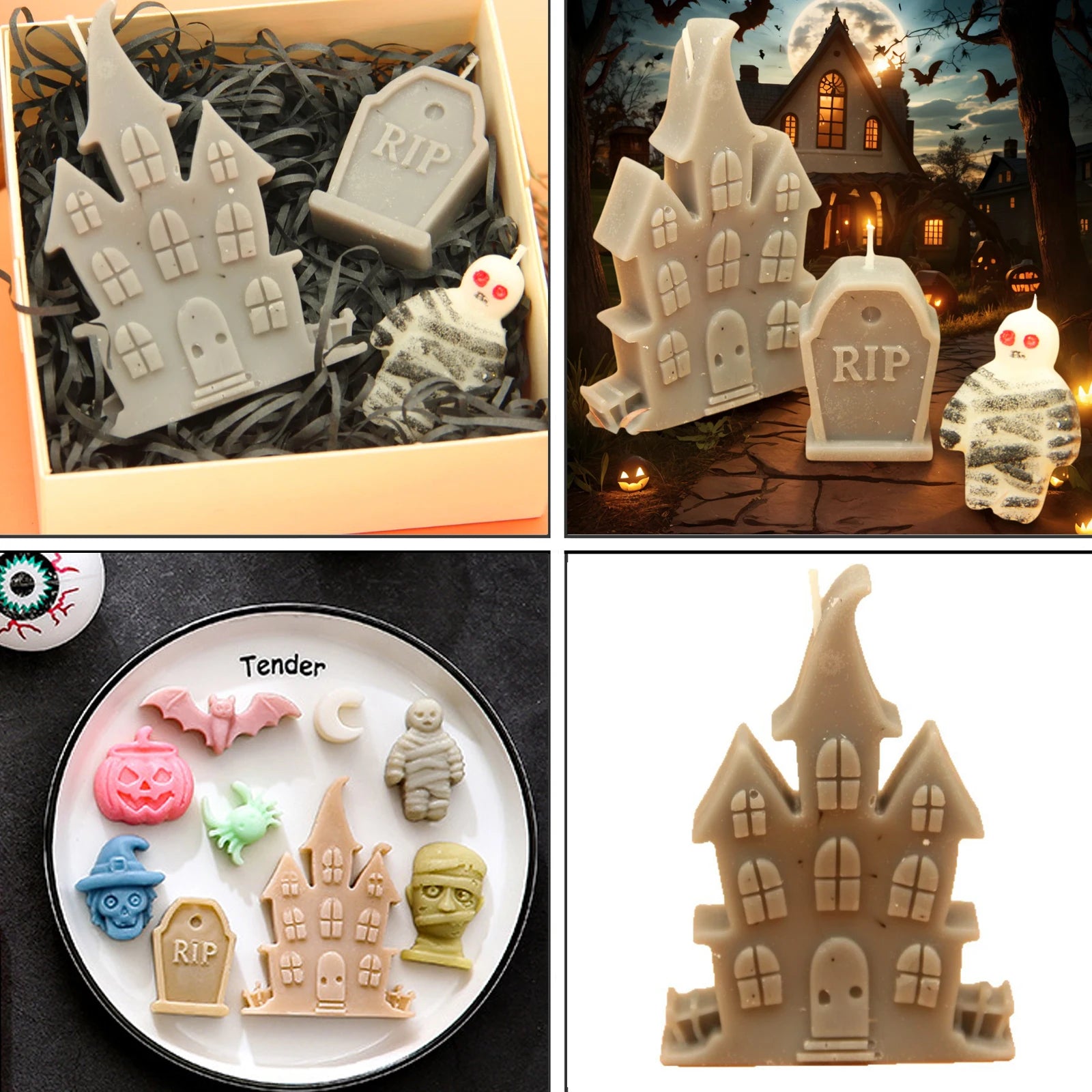 Spooky Halloween Silicone Mold – Chocolate, Candy, Soap & Candle Mold