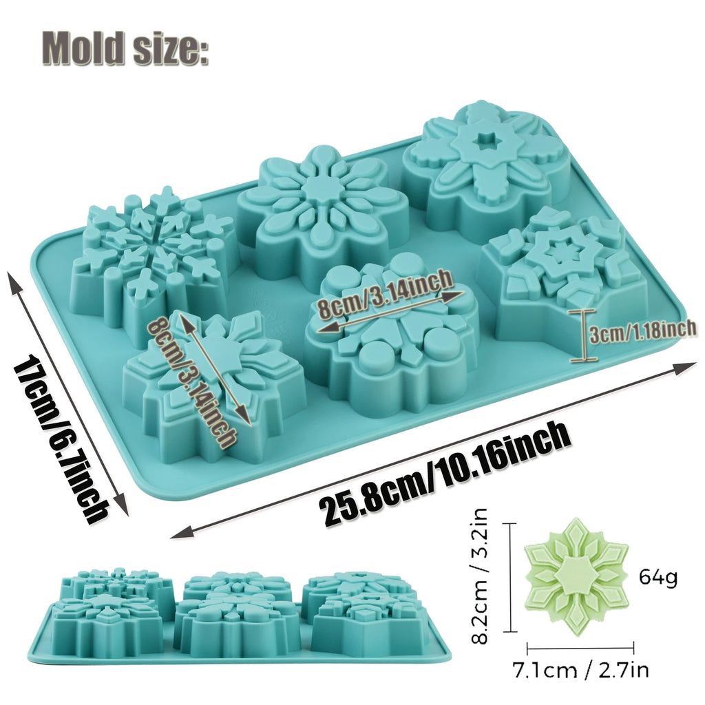 Silicone Snowflake Mold – Christmas Baking, Candles, Candy & Desserts