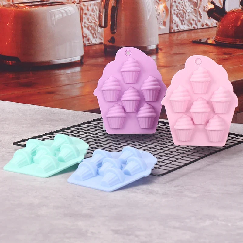 6-Hole Ice Cream Silicone Mold – Crafts, Chocolate & Candy Baking
