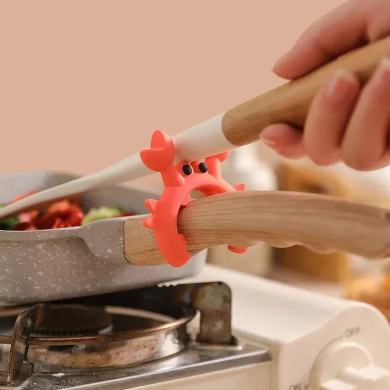Silicone Crab Spoon Rest & Pot Clip – Heat-Resistant Kitchen Holder