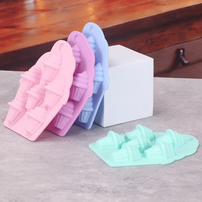 6-Hole Ice Cream Silicone Mold – Crafts, Chocolate & Candy Baking