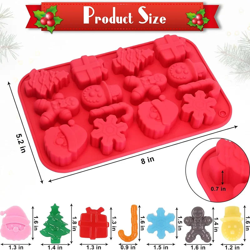 Christmas Silicone Chocolate Mold – Candy, Resin & Baking | Holiday Shapes