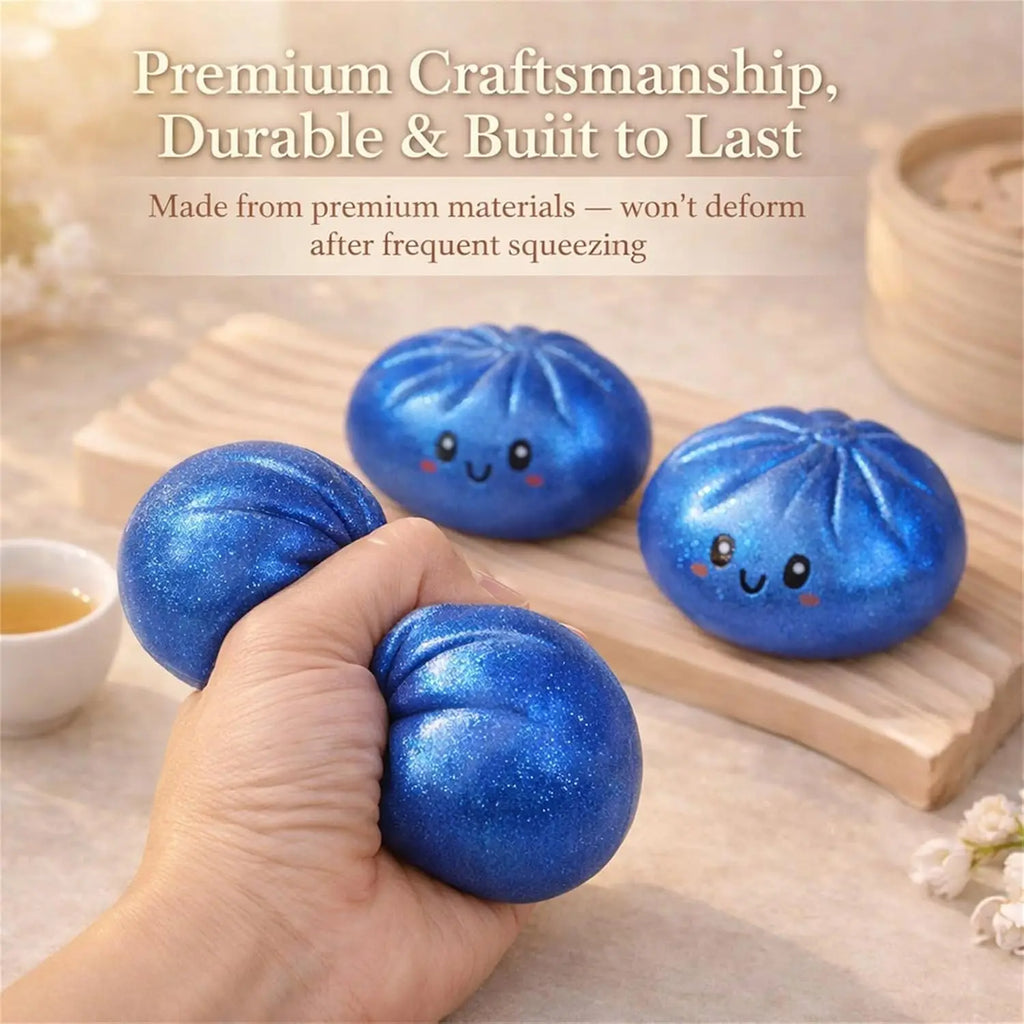 Viral Glitter Dumpling Squishy Toy with Box | TikTok Famous Sensory Squeeze Toy for Kids