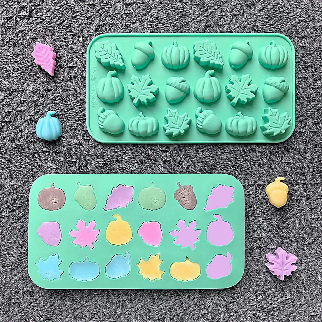 Mini Fall Silicone Mold Set - Pumpkin, Leaves & Acorn