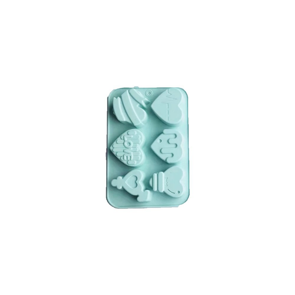 6-Cavity Heart-Shaped Silicone Mold – Chocolate, Cake, Soap, Ice & Candle