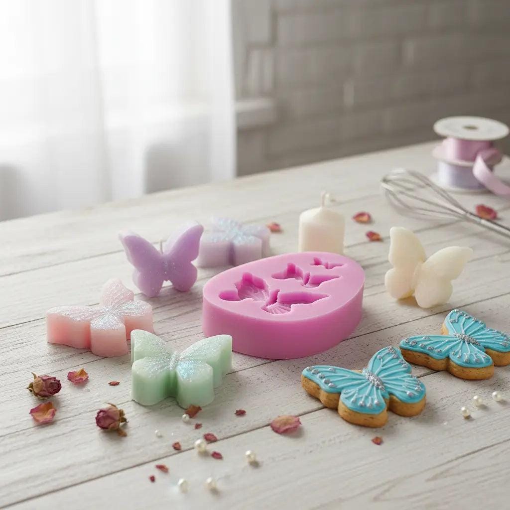 3-Cavity Butterfly Silicone Mold - Food Safe for Baking, Soap & Resin