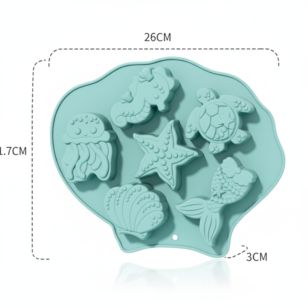 Ocean Mold Mint Green Dimensions